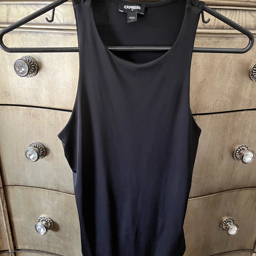 Express Women's Black Sleeveless Bodysuit
